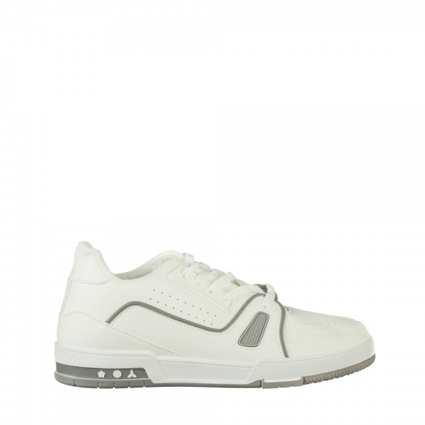 Ανδρικά αθλητικά παπούτσια λευκά από οικολογικό δέρμα Mezon - Kalapod.gr